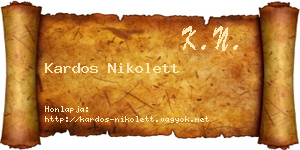 Kardos Nikolett névjegykártya