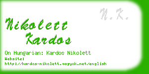 nikolett kardos business card